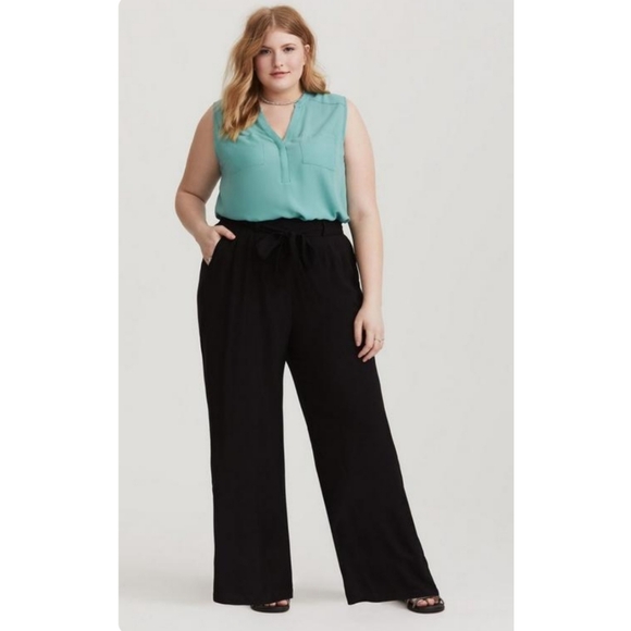 torrid Pants - torrid | Wide Leg Pant - Black Challis